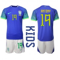 Brazil Antony #19 Replica Away Minikit World Cup 2022 Short Sleeve (+ pants)